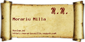 Morariu Milla névjegykártya
